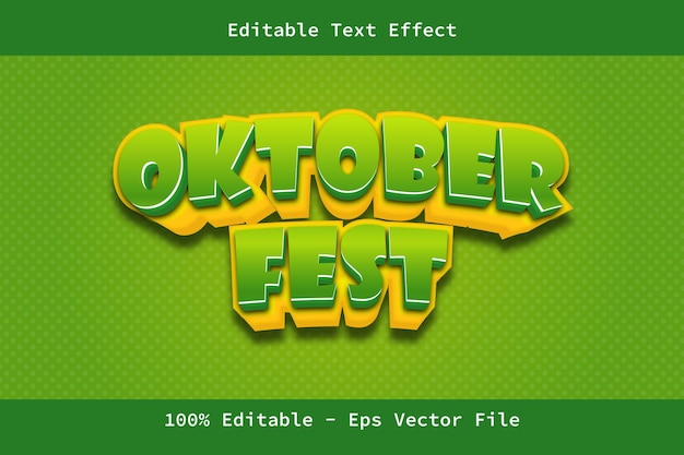 October Fest With Cartoon Style Text Effect