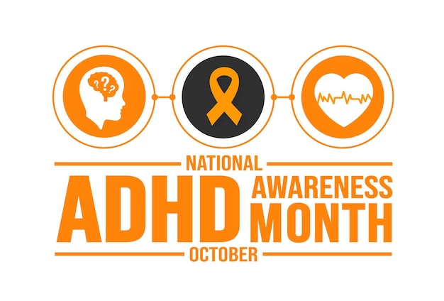 October is ADHD Awareness Month background template Holiday concept background banner placard c