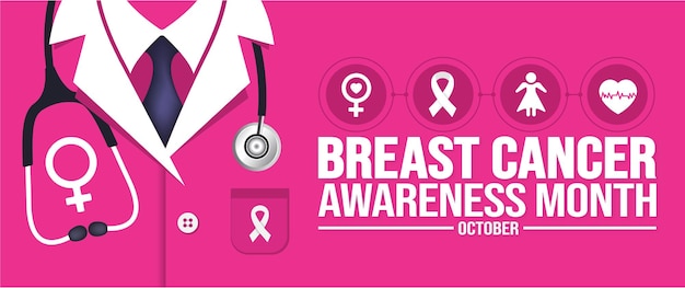 October is breast cancer awareness month background template Holiday concept background banner