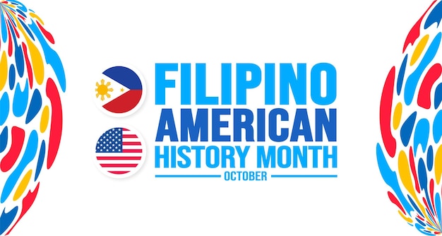 October is Filipino American History Month background template Holiday concept background banner