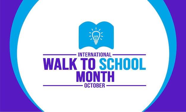 Октябрь - международный месяц прогулки в школу, фоновый шаблон. Концепция праздника.