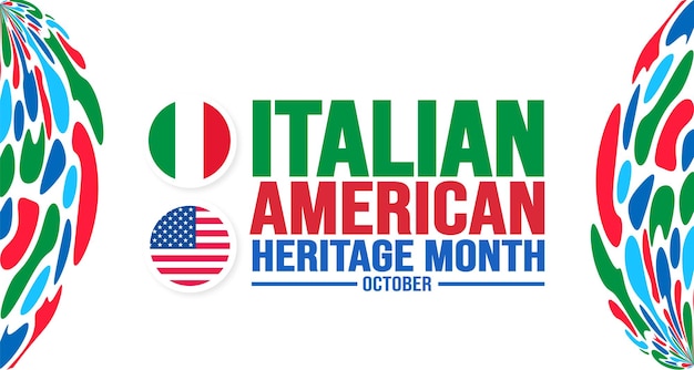 10 月はイタリア系アメリカ人遺産月間の背景テンプレート休日コンセプトの背景バナー