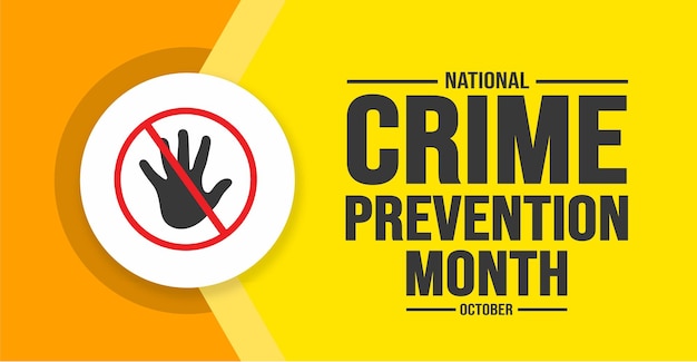 October is National Crime Prevention Month background template Holiday concept background banner