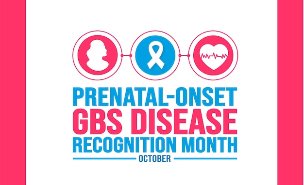 10월은 Prenatalonset GBS 질병 인식의 달 배경 템플릿 휴일 개념입니다.