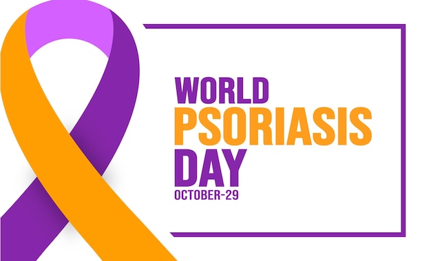 October is World Psoriasis Day background template Holiday concept background banner placard