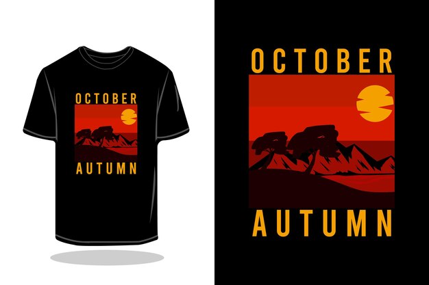 10월 밤 실루엣 복고풍 티셔츠 이랑 디자인