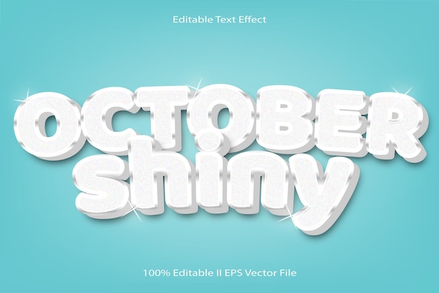 October Shiny Editable Text Effect 3d Emboss Cartoon Gradient Style