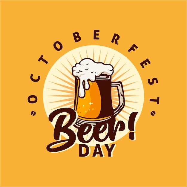 Vettore giornata della birra octoberfest, celebrazione, festival