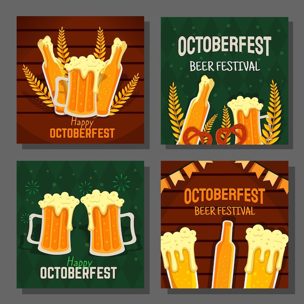 Дизайн поста в социальных сетях фестиваля пива octoberfest