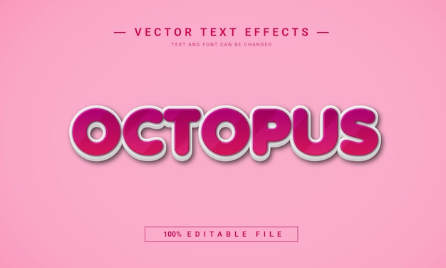 Octopus 3d editable text effect