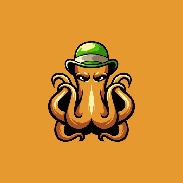 Octopus cap mascot design