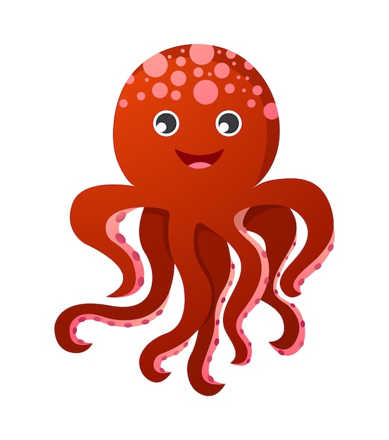 Octopus cartoon character Vector