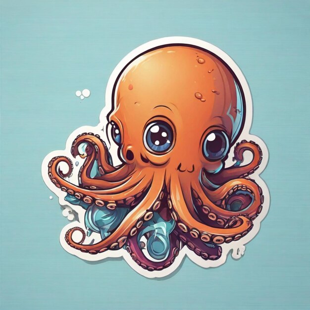 Vector octopus cartoon vector background