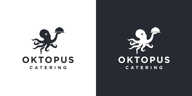 Vettore modello simbolo icona logo octopus catering