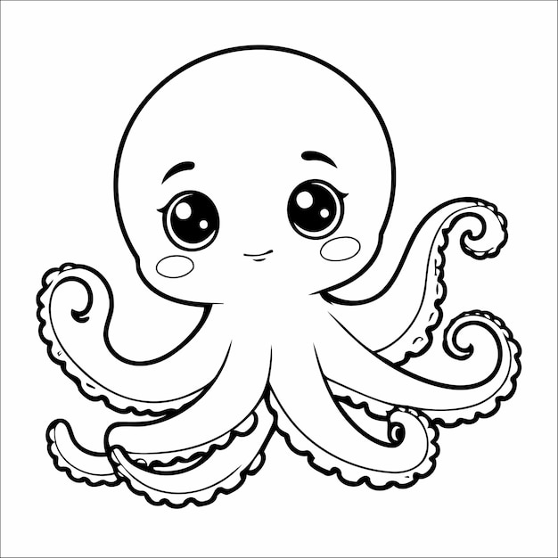 子供のためのタコのぬりえページ