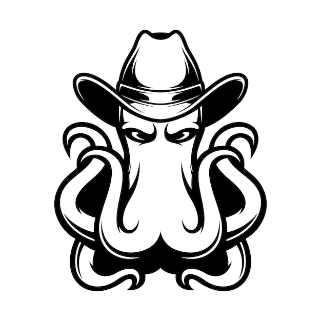 Octopus Cowboy Outline