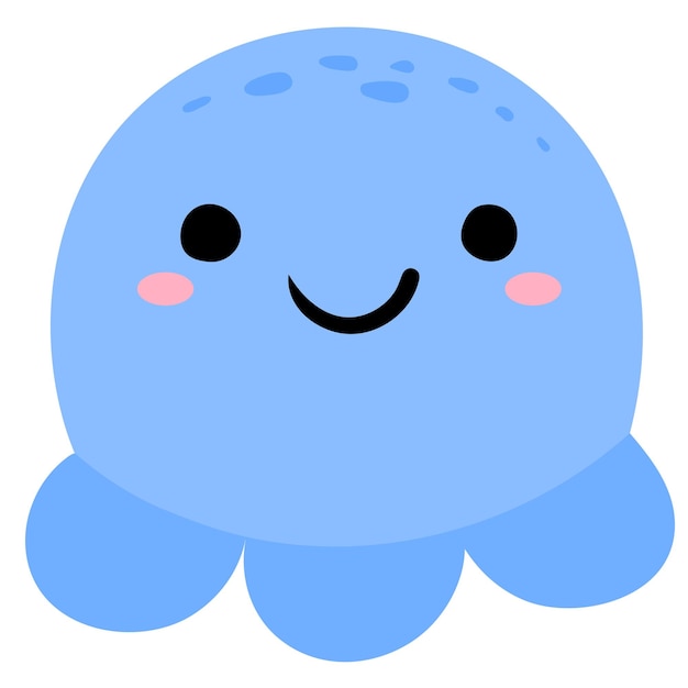octopus cute character icon hand drawn vector illustration