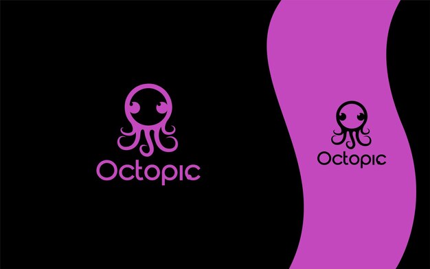 Vector octopus cute logo vector