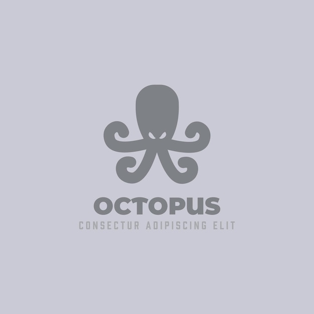 Octopus dier logo en pictogram vector