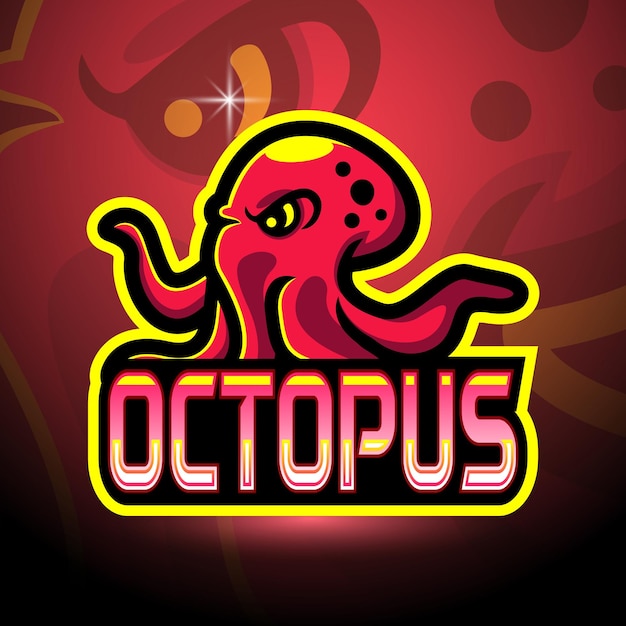 Octopus esport logo mascotte design