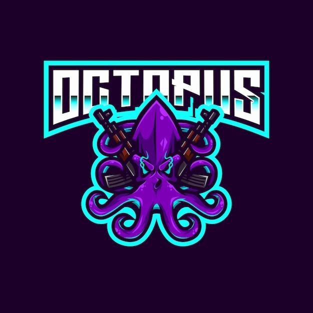 Vector octopus esport logo template