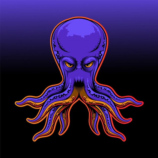 Octopus esport mascotte logo