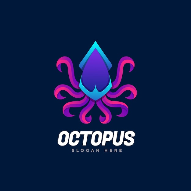 Vector octopus gradient logo template