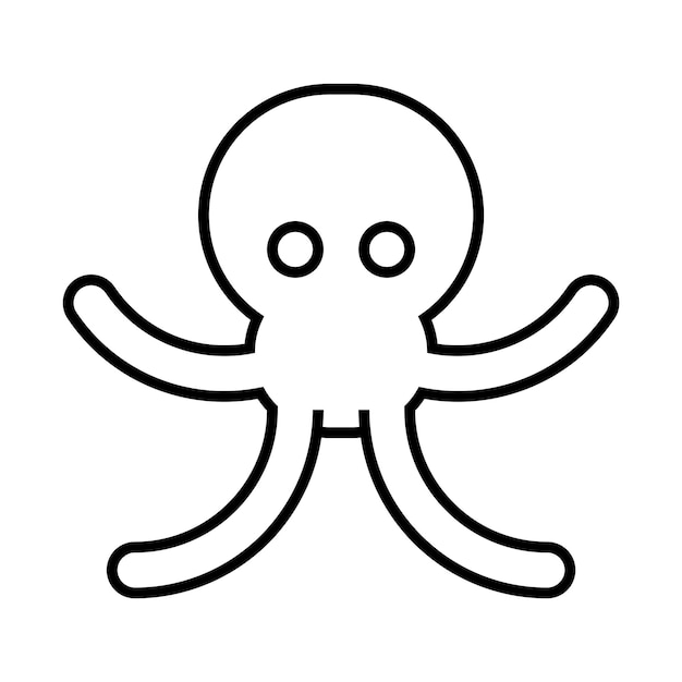 octopus icon sign symbol in line style