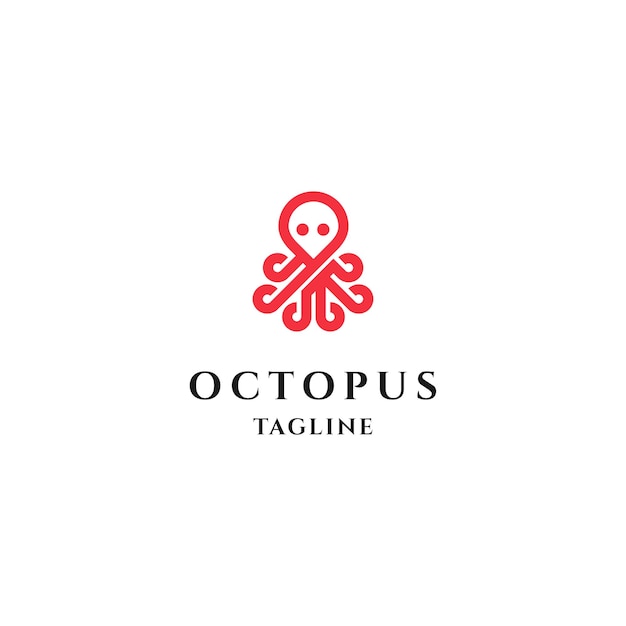 Шаблон вектора иконки логотипа осьминога