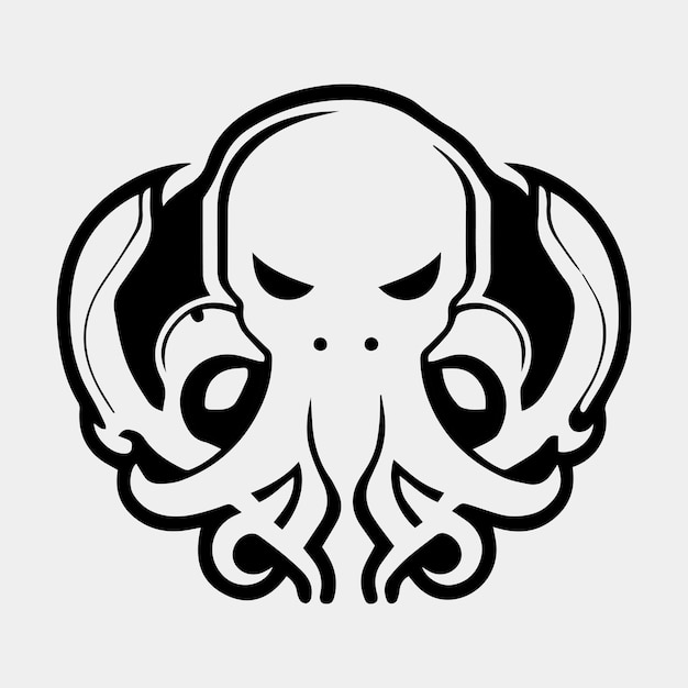 Octopus logo design idee Geïsoleerde octopus op witte achtergrond