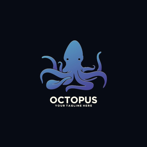 Vector octopus logo design simple concept premium vector