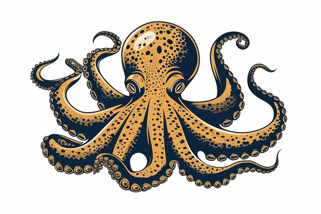 Vector octopus-logo geïsoleerde octopus op witte achtergrond