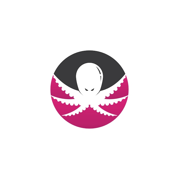 Векторный шаблон логотипа осьминога