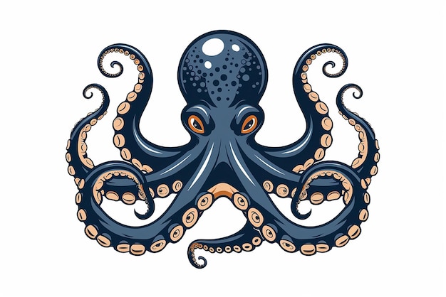Octopus logo Isolated octopus on white background