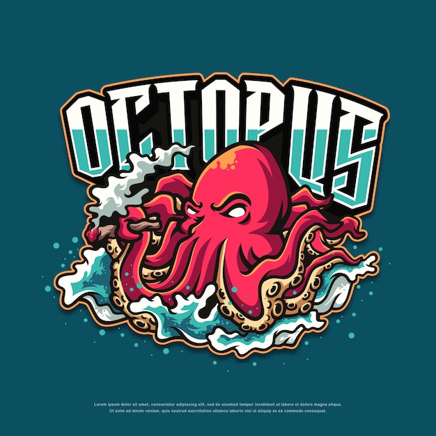 Octopus logo mascot design