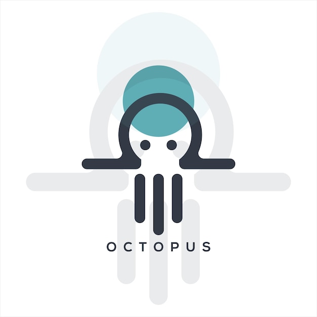 Octopus logo ontwerp pictogram.