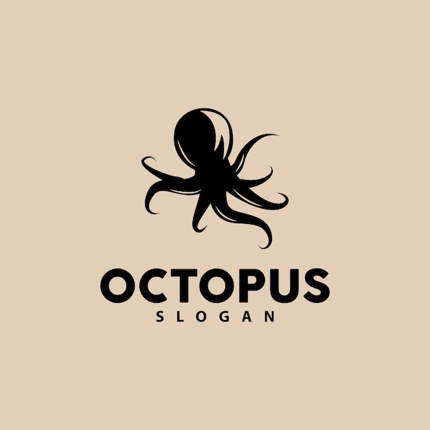 Octopus Logo Sea Animals Vector Seafood Ingredients Cuttlefish Tentacles Icon Silhouette Design