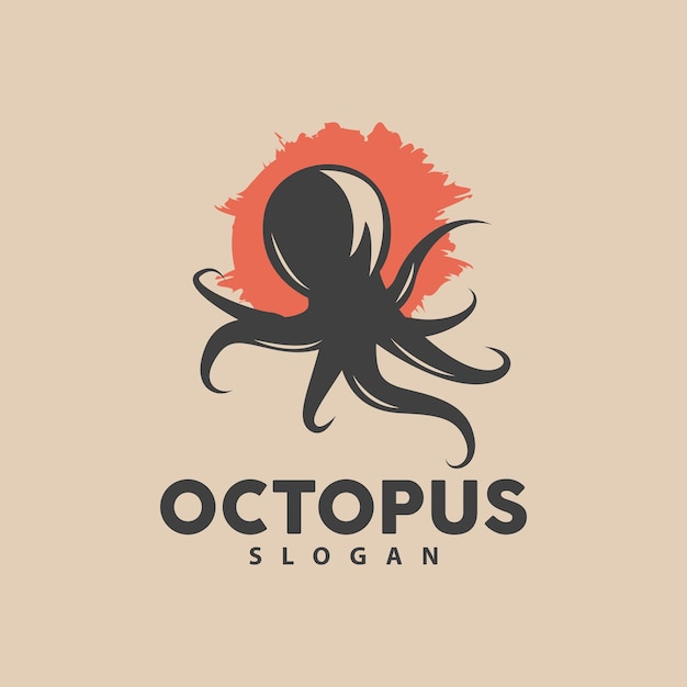 Octopus Logo Sea Animals Vector Seafood Ingredients Cuttlefish Tentacles Icon Silhouette Design