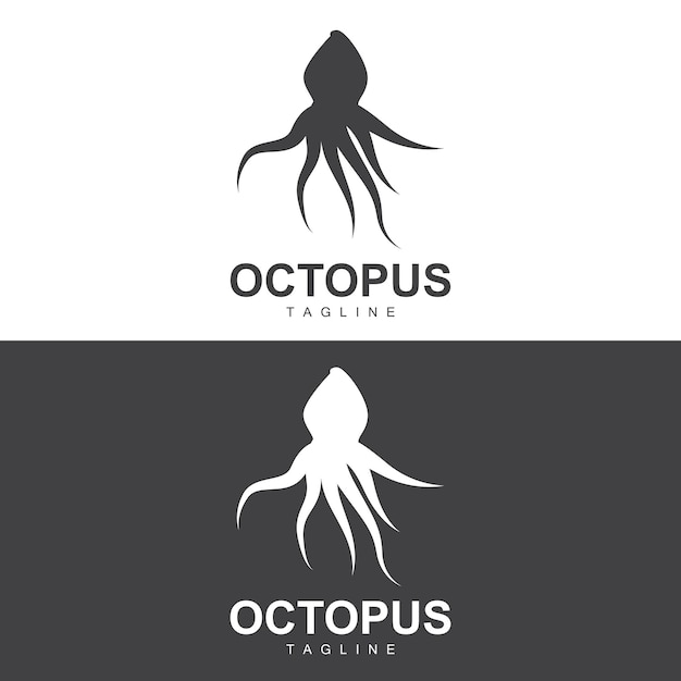 Octopus Logo Simple Line Design Sea Animal Vector Japanse Zeevruchten Ingrediënt Pictogram Symbool Illustratie