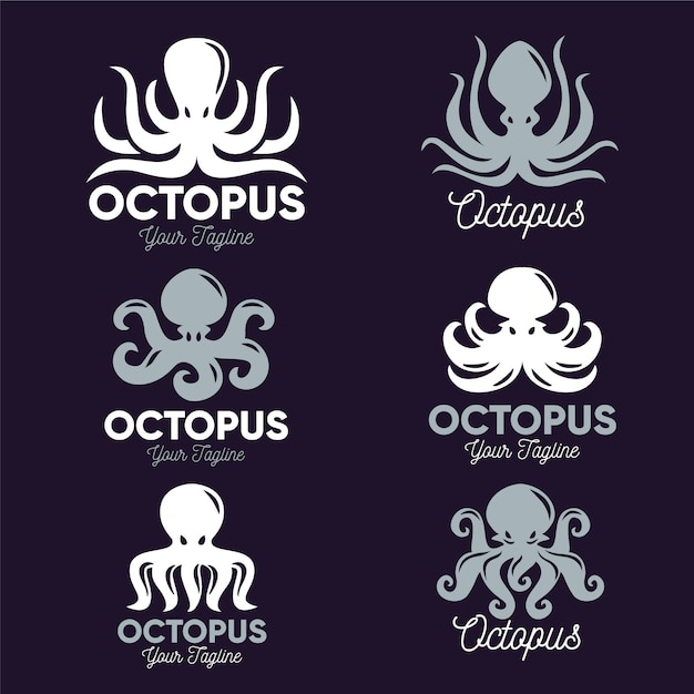 Vector octopus logo sjabloonontwerp