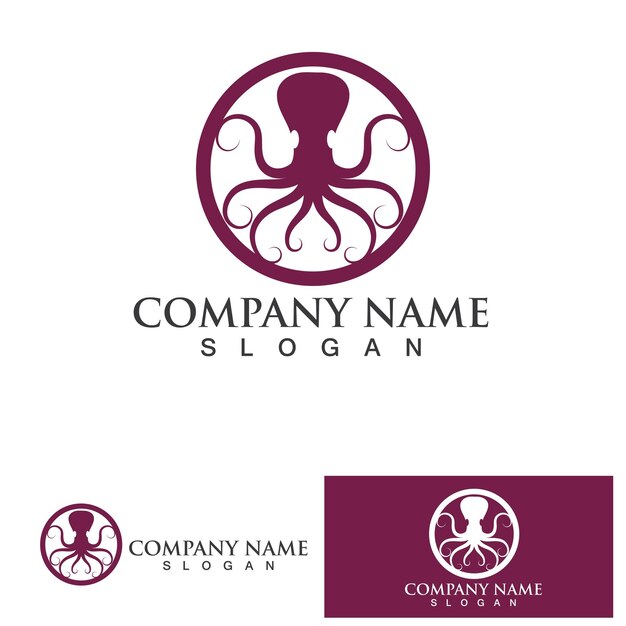 Octopus logo vector design symbol