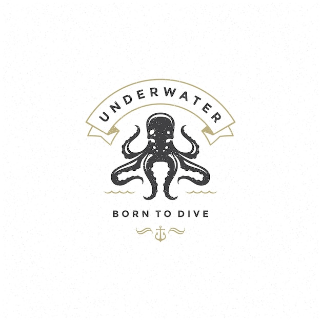 Octopus logo with typography design