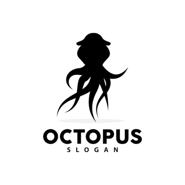 Octopus Logo Zeedieren Vector Zeevruchten Ingrediënten Inktvis Tentakels Pictogram Silhouet Ontwerp