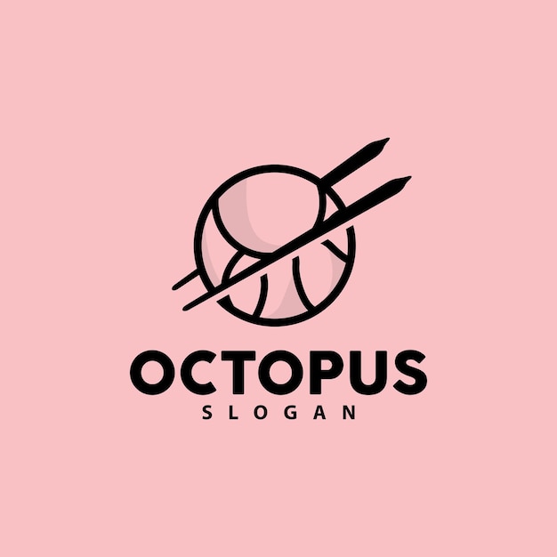 Octopus Logo Zeedieren Vector Zeevruchten Ingrediënten Inktvis Tentakels Pictogram Silhouet Ontwerp