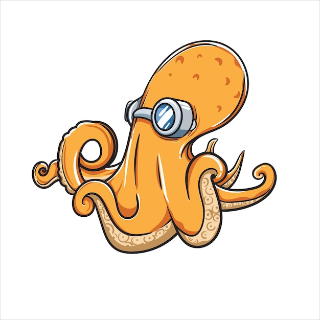Vector octopus mascot character design logo