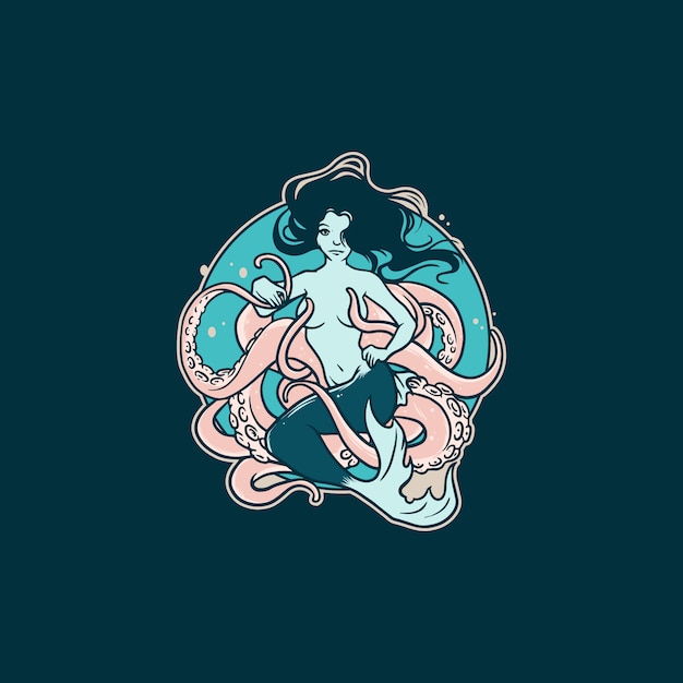 Octopus Mermaid  Illustration