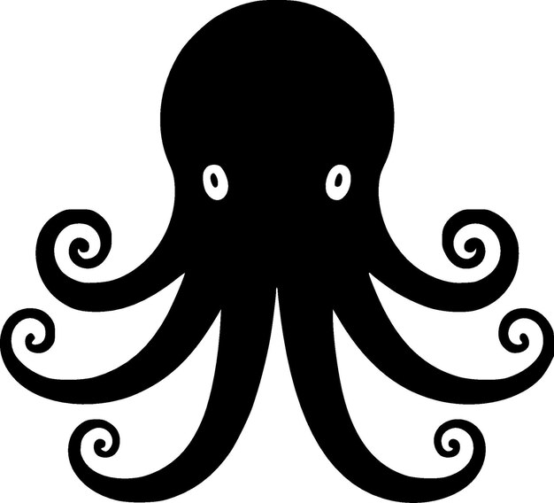 Vector octopus minimalist and flat logo vector illustration