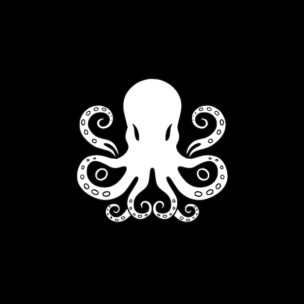 Vector octopus minimalist and flat logo vector illustration