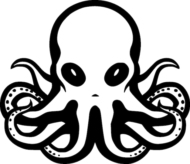 Vector octopus minimalist and simple silhouette vector illustration
