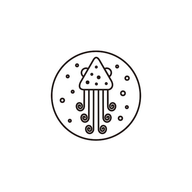 octopus movie triangle logo design vector
